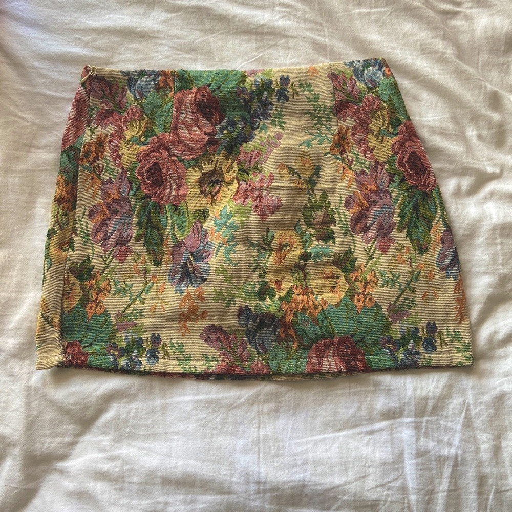 Woven Floral Skirt
